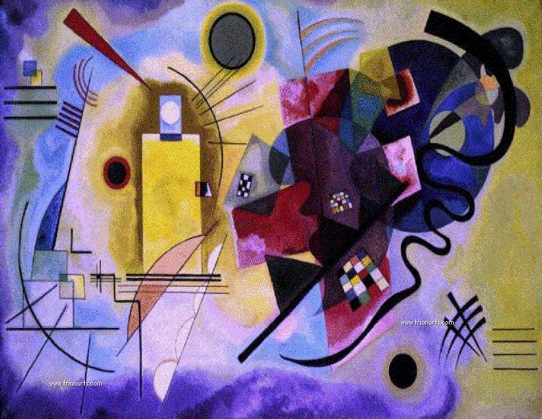Pintura de Wassily Kandinsky, profesor ilustre de la escuela de la Bauhaus, gran teórico de origen ruso.