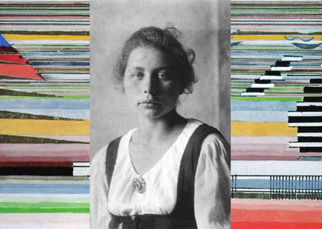 Fotografía de Gunta Stolzl, diseñadora de textiles y directora del taller de la Bauhaus.
